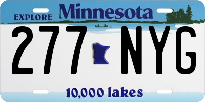 MN license plate 277NYG