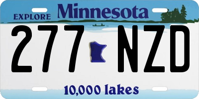 MN license plate 277NZD