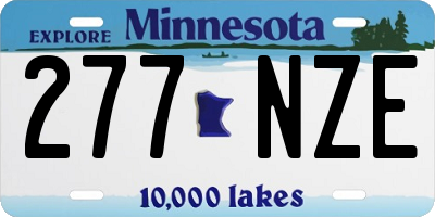 MN license plate 277NZE