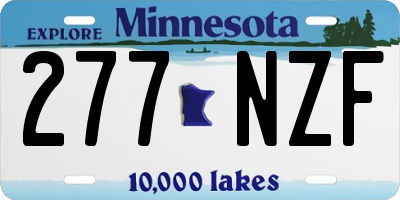 MN license plate 277NZF