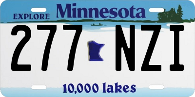 MN license plate 277NZI