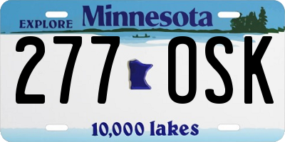 MN license plate 277OSK