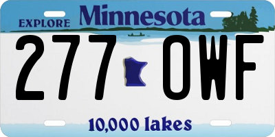 MN license plate 277OWF