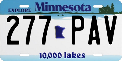 MN license plate 277PAV