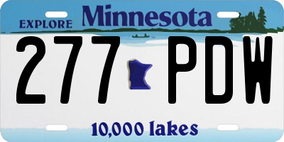 MN license plate 277PDW
