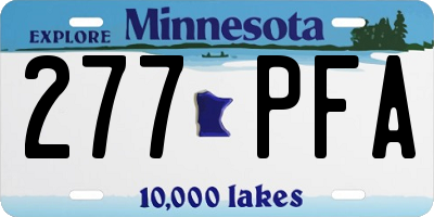 MN license plate 277PFA
