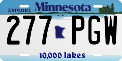 MN license plate 277PGW