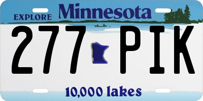 MN license plate 277PIK