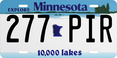MN license plate 277PIR