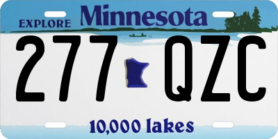 MN license plate 277QZC