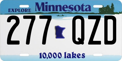 MN license plate 277QZD