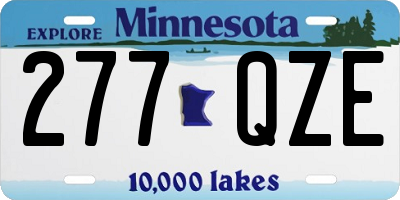 MN license plate 277QZE