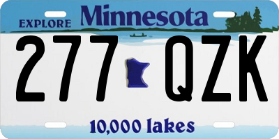 MN license plate 277QZK