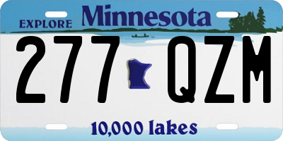 MN license plate 277QZM