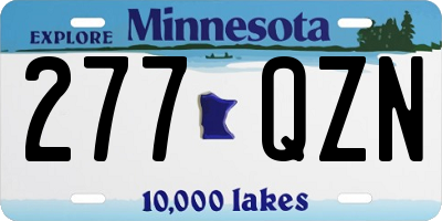 MN license plate 277QZN