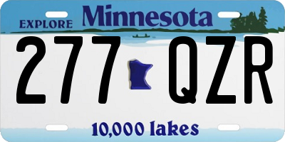 MN license plate 277QZR