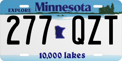 MN license plate 277QZT