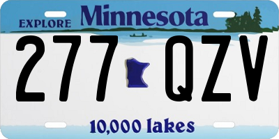 MN license plate 277QZV