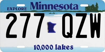 MN license plate 277QZW