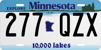MN license plate 277QZX