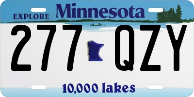 MN license plate 277QZY