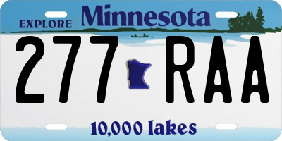 MN license plate 277RAA