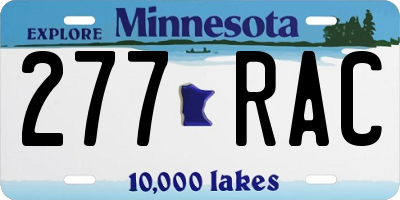 MN license plate 277RAC