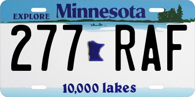 MN license plate 277RAF