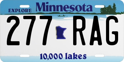 MN license plate 277RAG