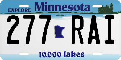 MN license plate 277RAI