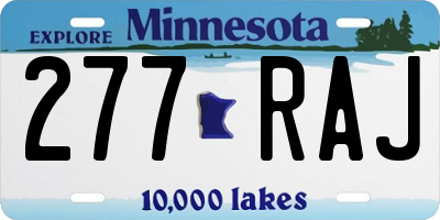 MN license plate 277RAJ