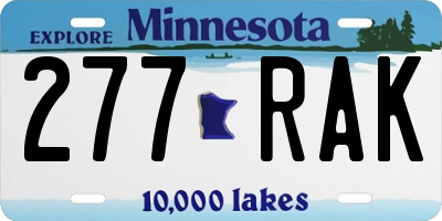 MN license plate 277RAK
