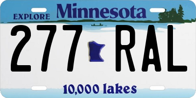 MN license plate 277RAL