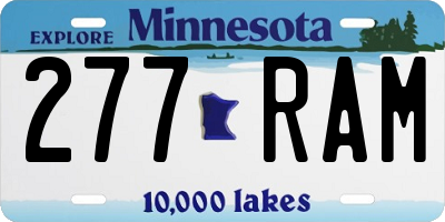 MN license plate 277RAM