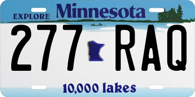 MN license plate 277RAQ