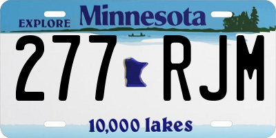 MN license plate 277RJM