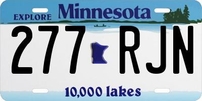 MN license plate 277RJN