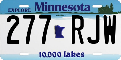 MN license plate 277RJW