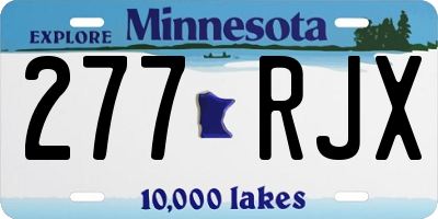 MN license plate 277RJX