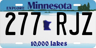MN license plate 277RJZ