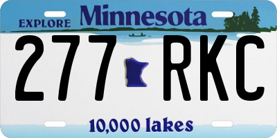 MN license plate 277RKC
