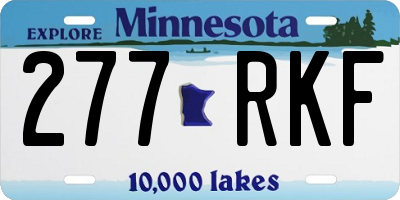 MN license plate 277RKF