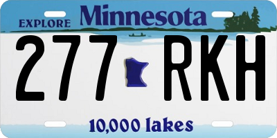 MN license plate 277RKH