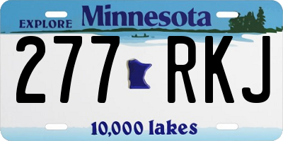 MN license plate 277RKJ