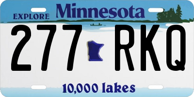 MN license plate 277RKQ