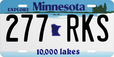 MN license plate 277RKS
