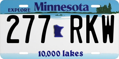 MN license plate 277RKW