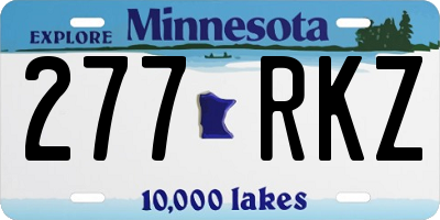 MN license plate 277RKZ