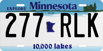 MN license plate 277RLK