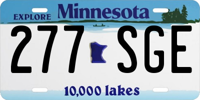 MN license plate 277SGE